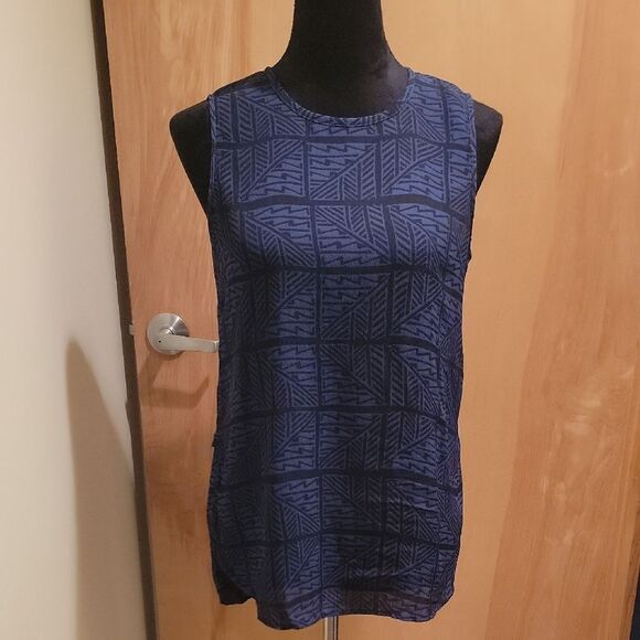 Lucky Brand Blue Boxy Tank Top Sz Small - Picture 1 of 8